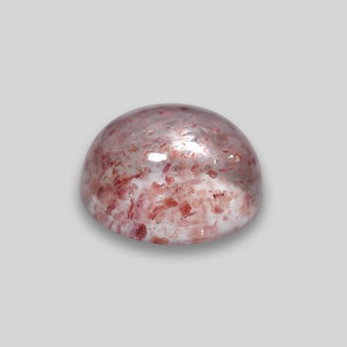Quarzo fragola naturale rosa da 0,95 ct, taglio rotondo, traslucido