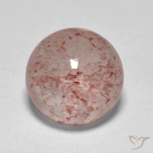 1.89ct Naturale Rosa terroso Quarzo Fragola, Rotondo, Traslucido
