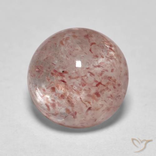 Quarzo fragola Rosa terroso naturale da 1.89 ct, Rotondo, Traslucido
