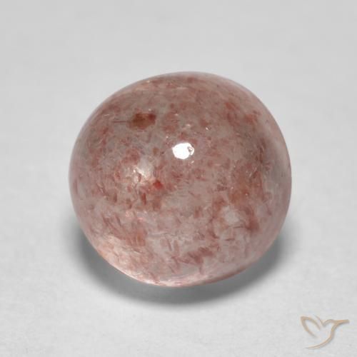 Quarzo fragola Rosa chiaro naturale da 1.43 ct, Taglio rotondo, Traslucido