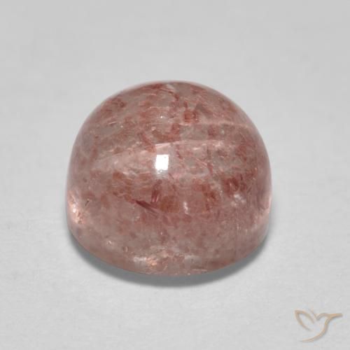 Quarzo fragola Rosa chiaro naturale da 1.43 ct, Taglio rotondo, Traslucido