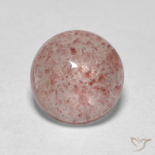 Quarzo fragola Rosa medio naturale da 0.98 ct, Taglio rotondo, Traslucido
