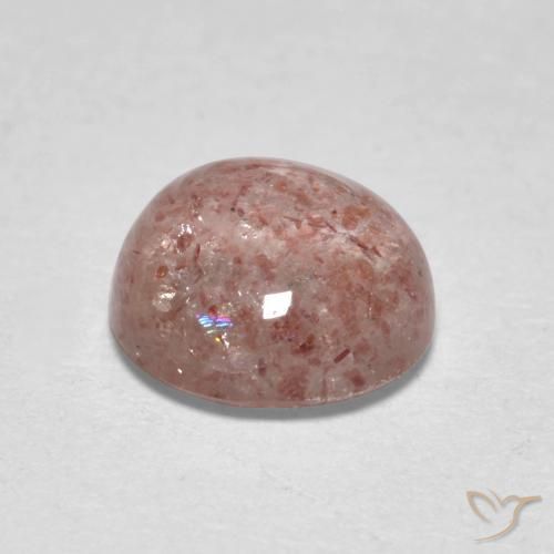 Quarzo fragola Rosa medio naturale da 0.98 ct, Taglio rotondo, Traslucido
