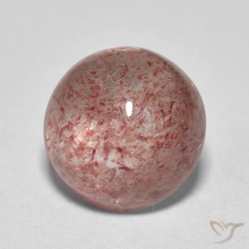 Quarzo fragola Rosa medio naturale da 2.75 ct, Rotondo, Traslucido