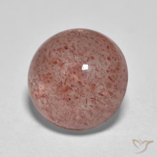 Quarzo fragola Rosa chiaro naturale da 3.56 ct, Rotondo, Traslucido