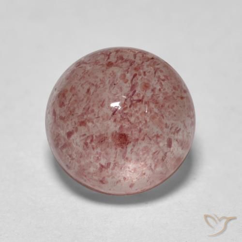 1.96ct Naturale Rosa terroso Quarzo Fragola, Rotondo, Traslucido