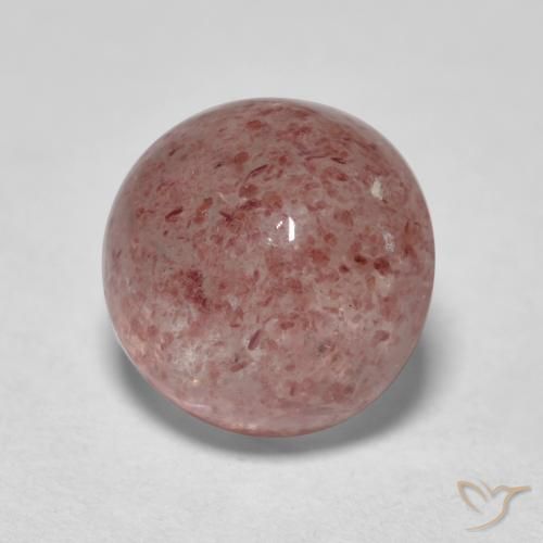 Quarzo fragola Rosa terroso naturale da 1.96 ct, Rotondo, Traslucido