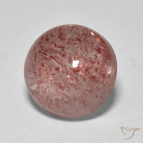 Quarzo fragola Rosa chiaro naturale da 3.84 ct, Rotondo, Traslucido