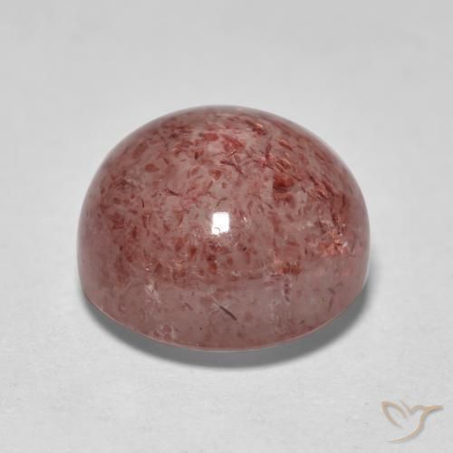 Quarzo fragola Rosa chiaro naturale da 3.84 ct, Rotondo, Traslucido