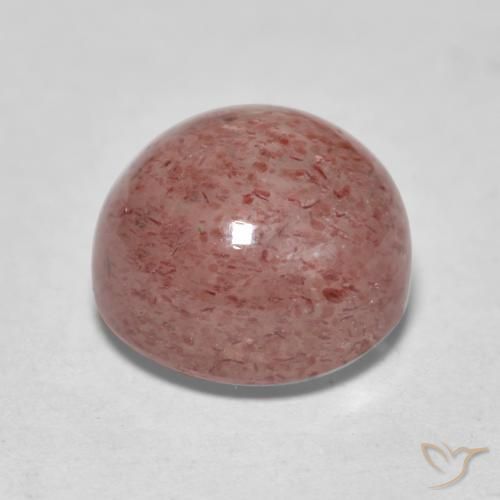 Quarzo fragola Rosa medio naturale da 2.89 ct, Rotondo, Traslucido