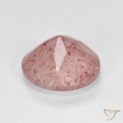 Quarzo fragola Rosa chiaro naturale da 2.40 ct, Rotondo, Traslucido