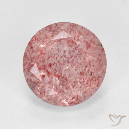 3.04ct Naturale Rosa terroso Quarzo Fragola, Rotondo, Traslucido