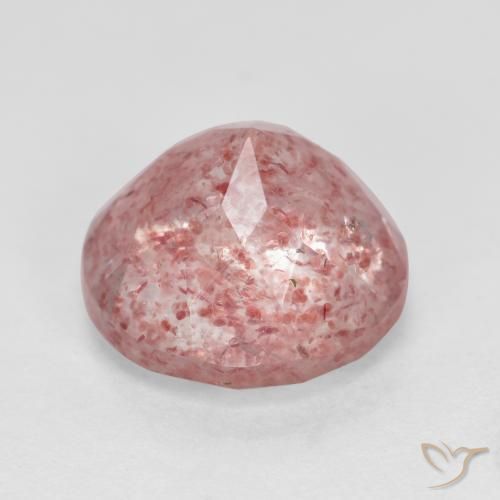 Quarzo fragola Rosa terroso naturale da 3.04 ct, Rotondo, Traslucido