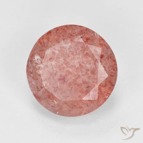 Quarzo fragola Rosa medio naturale da 2.97 ct, Rotondo, Traslucido
