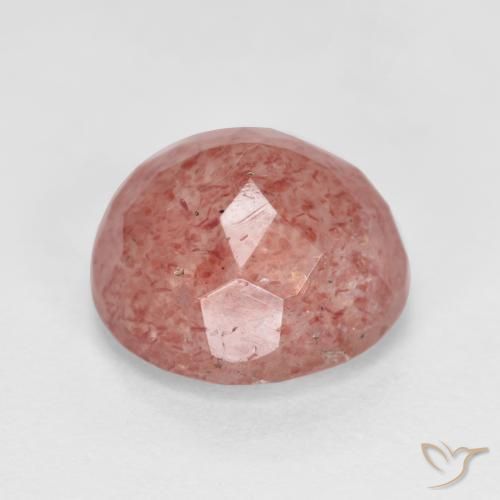 Quarzo fragola Rosa medio naturale da 2.97 ct, Rotondo, Traslucido