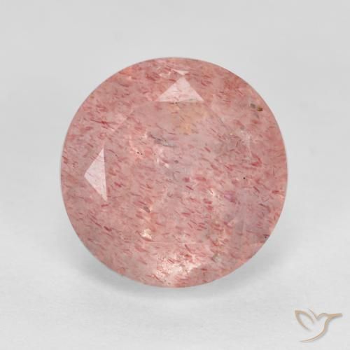 3.00ct Naturale Rosa terroso Quarzo Fragola, Rotondo, Traslucido