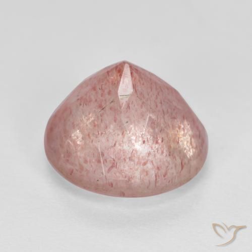 Quarzo fragola Rosa terroso naturale da 3.00 ct, Rotondo, Traslucido