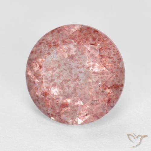 Quarzo fragola Rosa medio-chiaro naturale da 2.76 ct, Rotondo, Traslucido