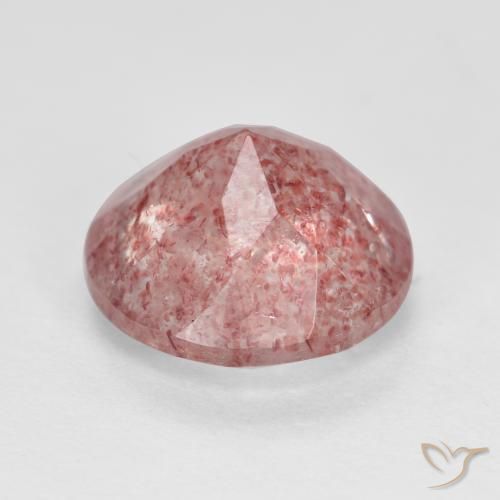 Quarzo fragola Rosa medio-chiaro naturale da 2.76 ct, Rotondo, Traslucido