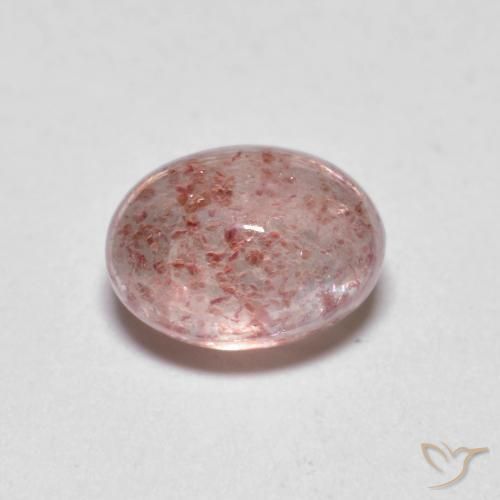Quarzo fragola Rosa chiaro naturale da 1.23 ct, Ovale, Traslucido