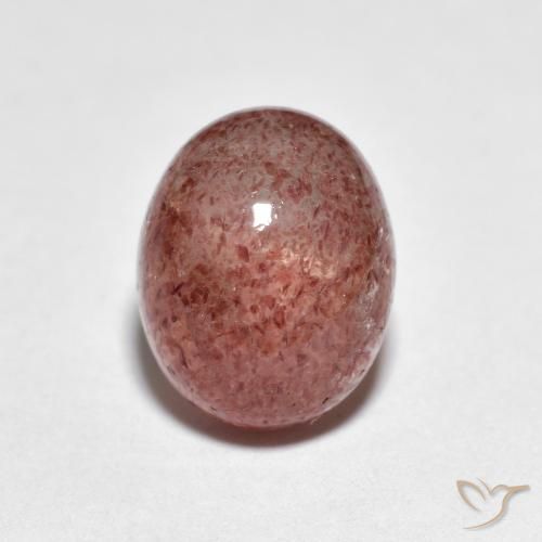 Quarzo fragola Rosso mattone naturale da 2.53 ct, Ovale, Traslucido