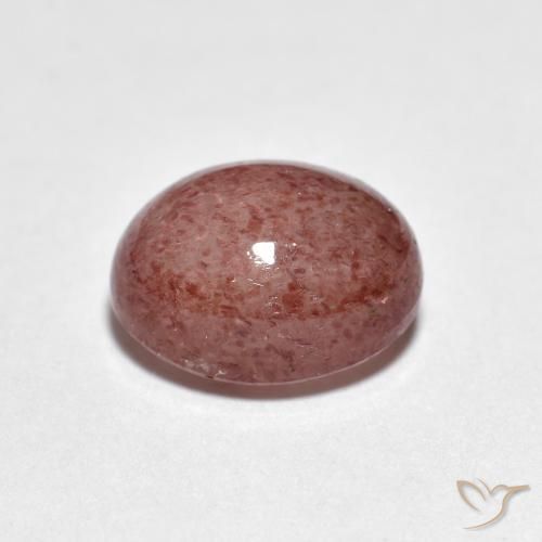 Quarzo fragola Rosso mattone naturale da 2.53 ct, Ovale, Traslucido