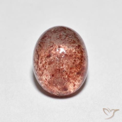Quarzo fragola Rosso mattone chiaro naturale da 2.35 ct, Ovale, Trasparente