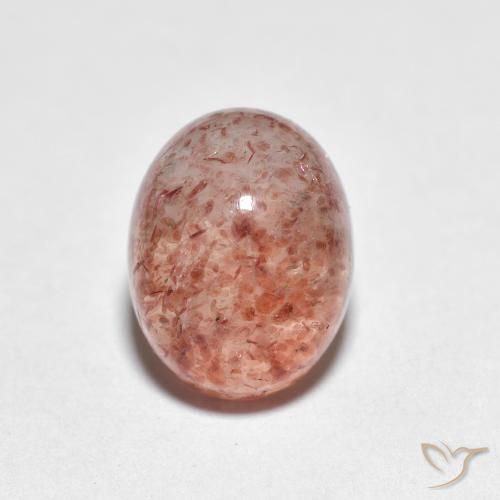 2.47ct Naturale Rosso mattone chiaro Quarzo Fragola, Ovale, Trasparente