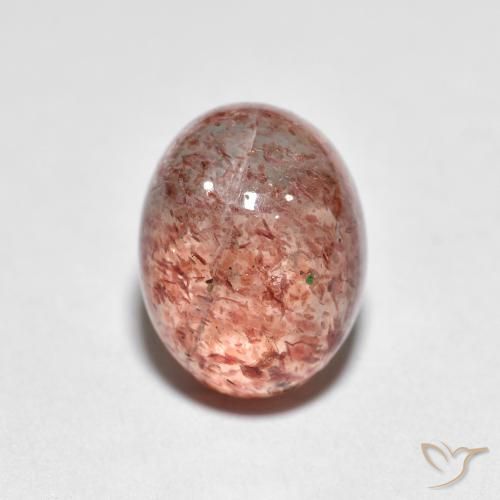 2.46ct Naturale Rosso mattone chiaro Quarzo Fragola, Ovale, Trasparente