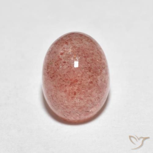 Quarzo fragola Coccinella rossa naturale da 2.51 ct, Ovale, Traslucido