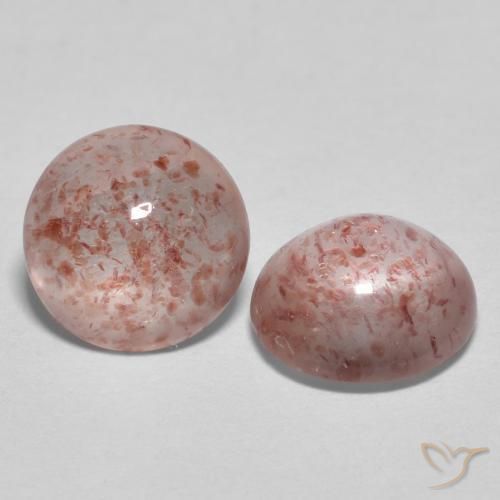Gemme di Quarzo fragola Rosa terroso naturale da 2.06 ct, Rotondo, Trasparente
