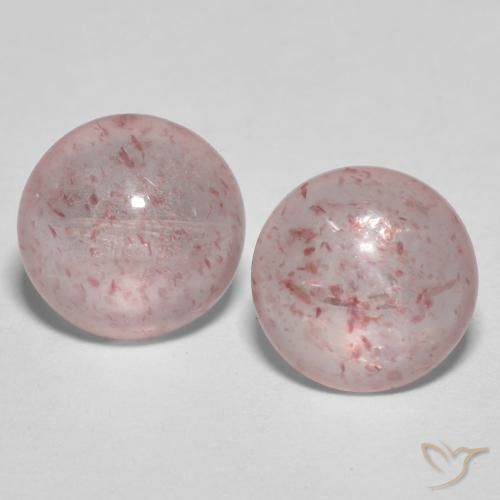2.10ctw Naturale Rosa chiaro gomma da masticare Quarzo Fragola, Rotondo, Trasparente