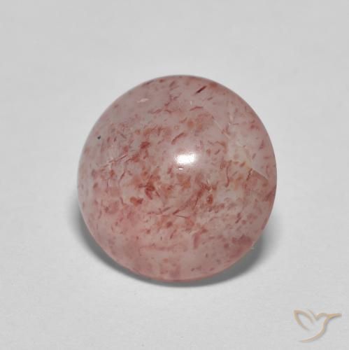 Quarzo fragola Rosa medio naturale da 2.46 ct, Rotondo, Trasparente