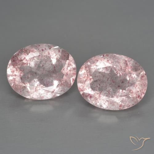 4.88ctw Naturale Rosa medio-chiaro Quarzo Fragola, Ovale, Trasparente