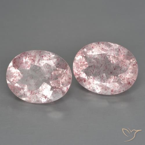 Gemme di Quarzo fragola Rosa medio-chiaro naturale da 4.88 ct, Ovale, Trasparente