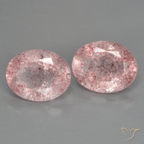 Gemme di Quarzo fragola Rosa rosa naturale da 4.80 ct, Ovale, Trasparente