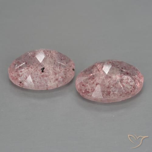 Gemme di Quarzo fragola Rosa rosa naturale da 4.80 ct, Ovale, Trasparente