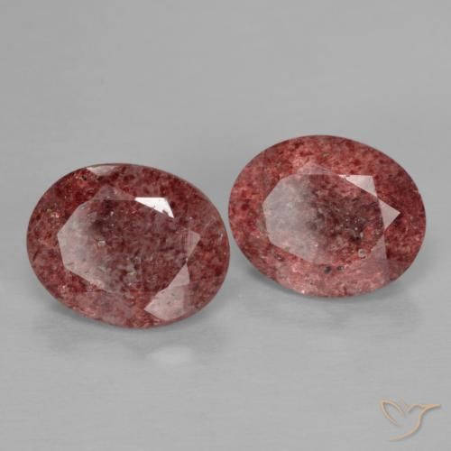 Gemme di Quarzo fragola Rosa scuro naturale da 4.70 ct, Ovale, Trasparente
