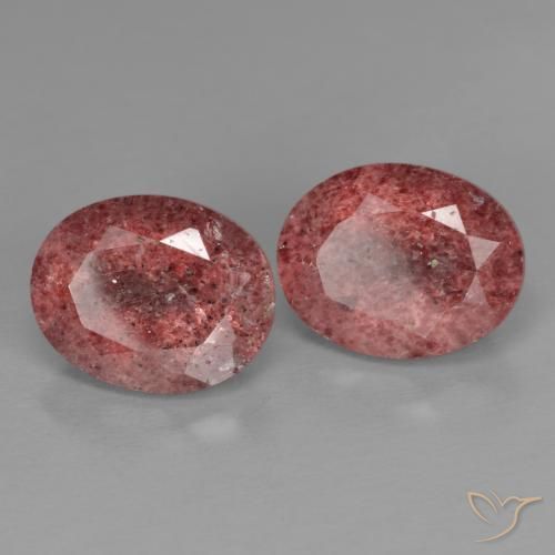Gemme di Quarzo fragola Rosa medio naturale da 5.26 ct, Ovale, Trasparente