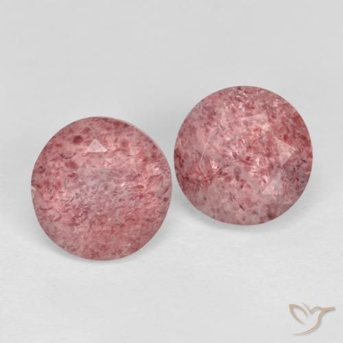 2.60ctw Naturale Rosa chiaro Quarzo Fragola, Rotondo, Traslucido