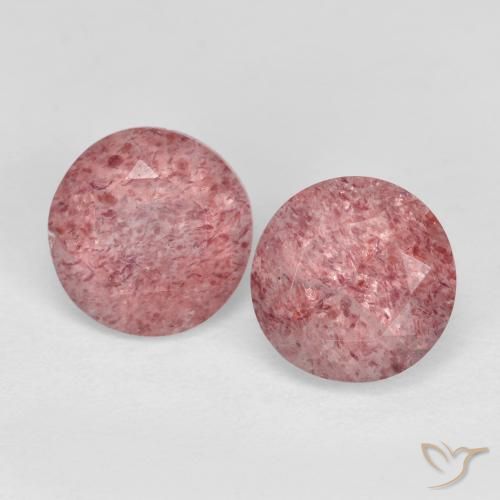 Gemme di Quarzo fragola Rosa chiaro naturale da 2.60 ct, Rotondo, Traslucido