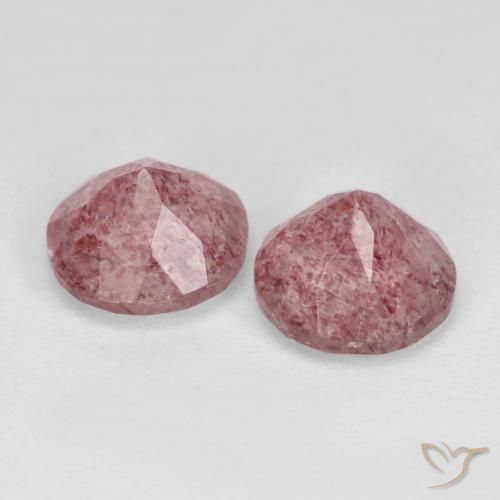 Gemme di Quarzo fragola Rosa chiaro naturale da 2.60 ct, Rotondo, Traslucido