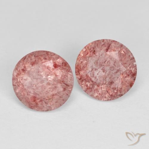 Gemme di Quarzo fragola Rosa chiaro naturale da 2.34 ct, Rotondo, Trasparente