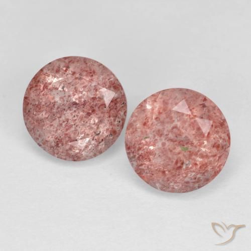 2.71ctw Naturale Rosa chiaro Quarzo Fragola, Rotondo, Trasparente