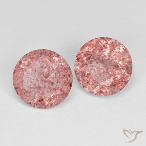 Gemme di Quarzo fragola Rosa medio-chiaro naturale da 2.29 ct, Rotondo, Trasparente