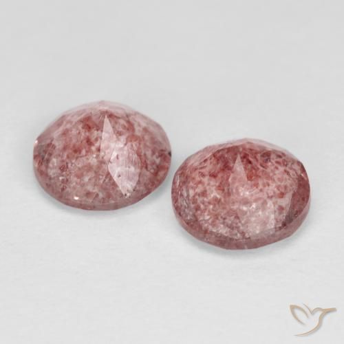 Gemme di Quarzo fragola Rosa medio-chiaro naturale da 2.29 ct, Rotondo, Trasparente