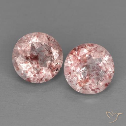 Gemme di Quarzo fragola Rosa chiaro naturale da 2.66 ct, Rotondo, Trasparente