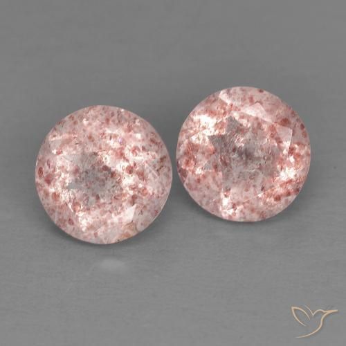 Gemme di Quarzo fragola Rosa chiaro naturale da 2.50 ct, Rotondo, Trasparente
