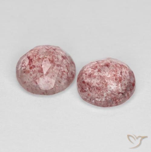 Gemme di Quarzo fragola Rosa scuro naturale da 2.23 ct, Rotondo, Trasparente
