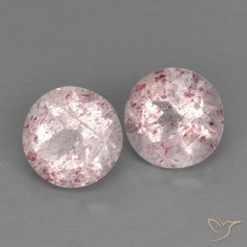 Gemme di Quarzo fragola Rosa chiaro naturale da 2.53 ct, Rotondo, Trasparente